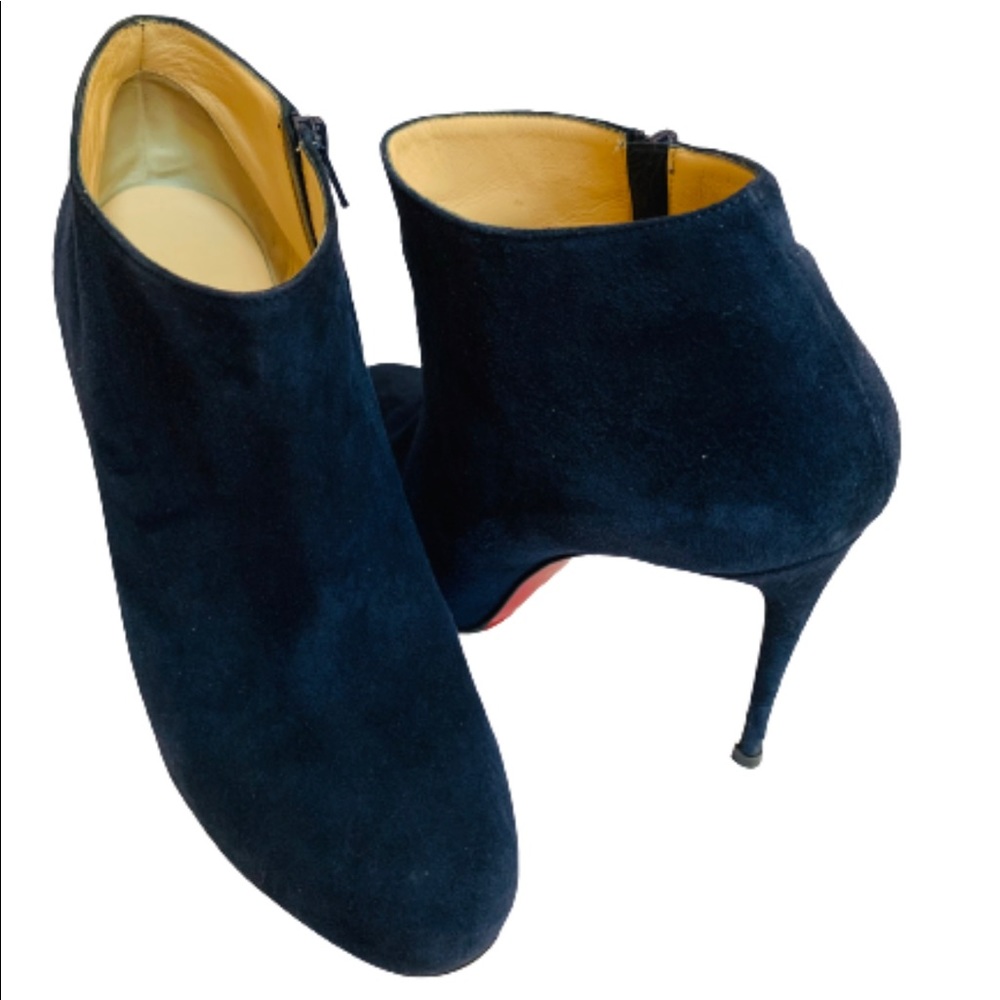 Christian Louboutin Navy Suede Belissima Booties - Picture 6 of 16